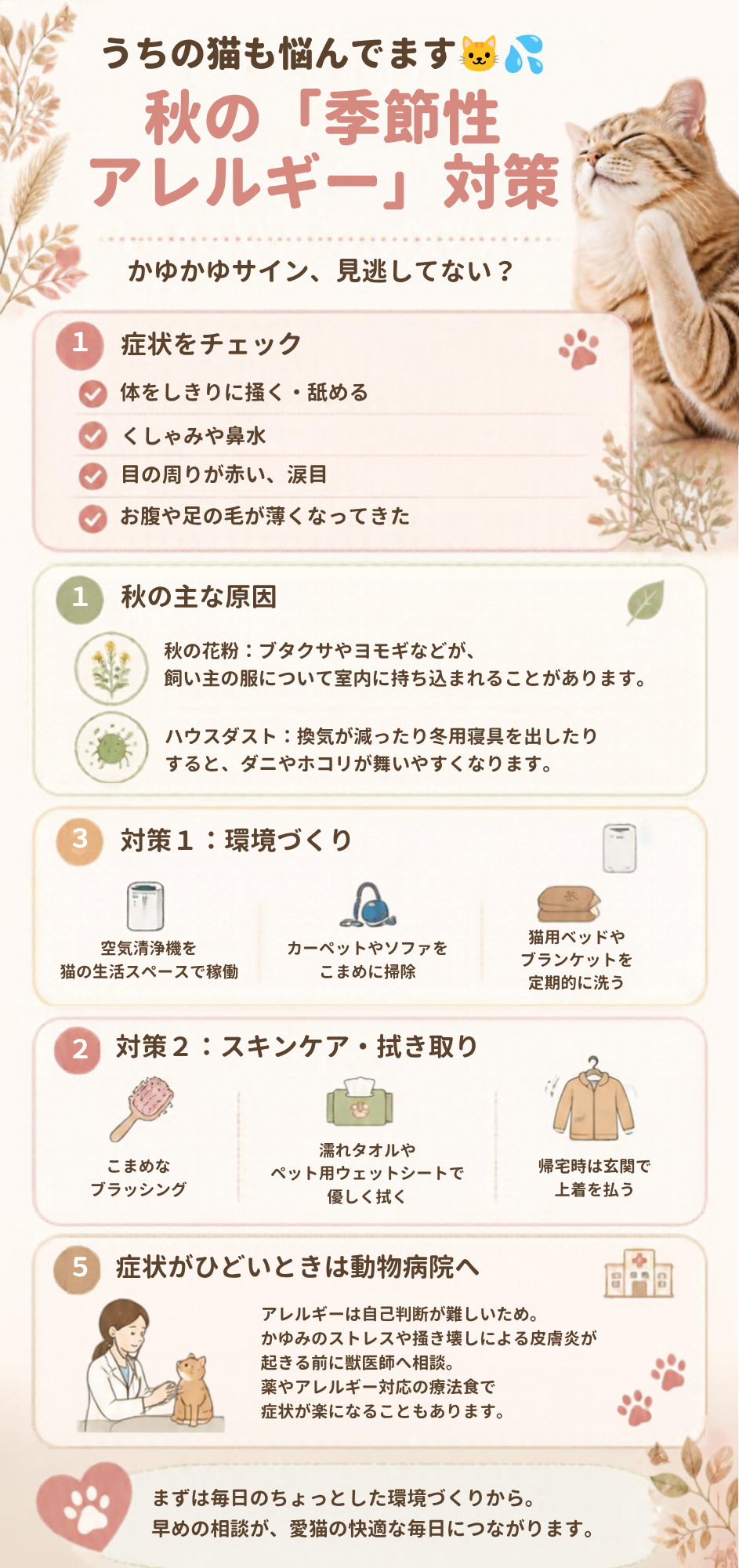 猫の季節性アレルギー対策 Instagramカルーセル